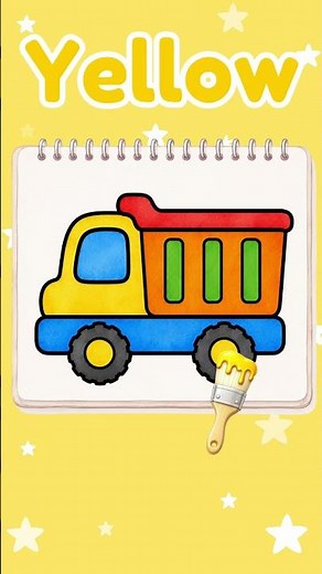 🎨Paint the Dump Truck! 🚚 | Learn Colors for Kids | Red, Blue, Yellow & More