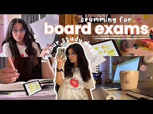 CRAMMING my way through BOARD EXAMS 🥲16 hour study days, after school routine & late night studying