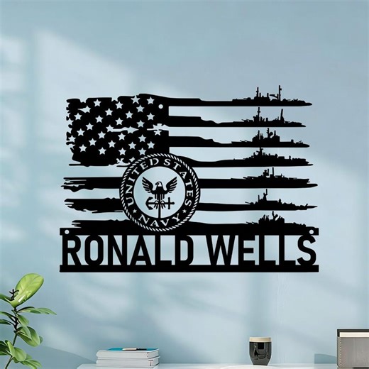 Custom US Navy Sign, Battleship Metal Art, Navy Ship Wall Decor, Personalized Veteran Name Signs, Patriotic Home Decor, Navy Gifts for Men - Etsy