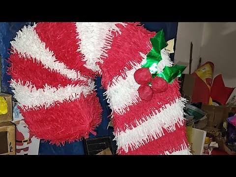 How to make a Christmas Candy Cane Piñata (full tutorial) #pinata #christmas