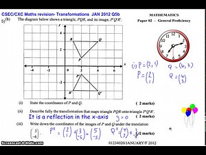 TRANSFORMATIONS- CXC CSEC MATHS PAST PAPER SOLUTION 2012 Q5b)