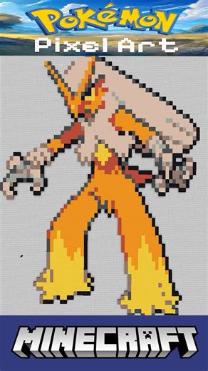 Minecraft Pokémon Pixel Art Timelapse - #257 Blaziken