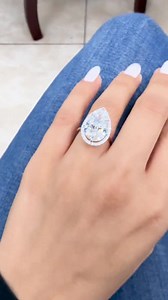 Lab Grown Diamond Engagement Ring , 5.5 CT Pear VS1 Lab Diamond Ring , Pear Diamond Ring , Certified IGI , Large Diamond , Halo Pear Ring - Etsy