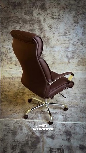 Ergonomic Brown Leather Office Chair