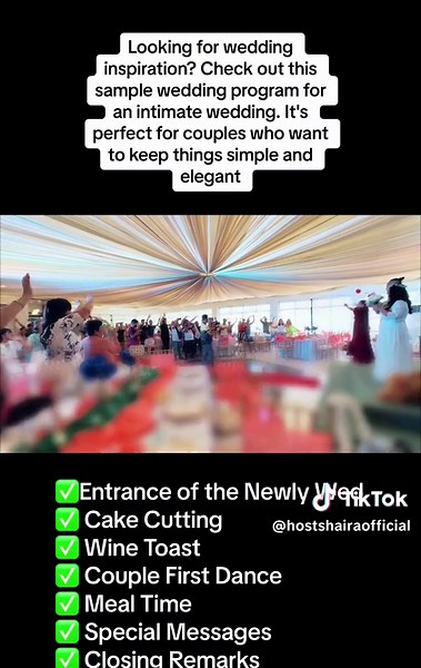 Looking for wedding inspiration? Check out this sample wedding program for an intimate wedding. It's perfect for couples who want to keep things simple and elegant #Weddingprogram #IntimateWeddingProgramSample #WeddingProgramSample #ProgramSample #intimatewedding