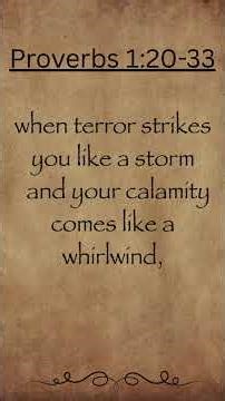 Proverbs 1:20 -33 | Bible Reading by a Real Human, Not AI - No Music