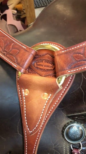 Seat Rigged Cowboy Saddle With New Handtooled Breast Collar #leather #saddle #shorts