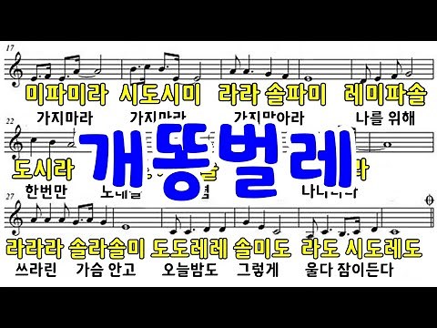 개똥벌레 계이름 악보 AC 오카리나 , 20230601 리코더 플룻 연습