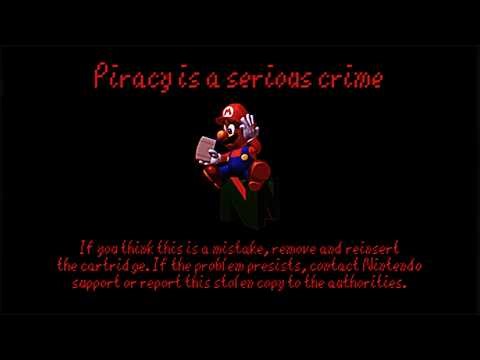 Super Mario 64 Anti-piracy screen