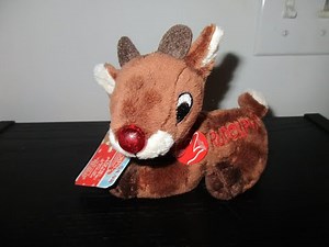 Rudolph Small Singing Plush With Light Up Nose Christmas Stuffed Toy