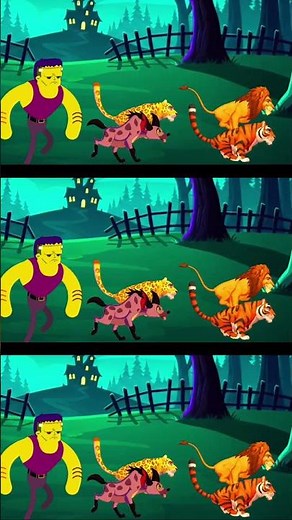lion tiger leopard hyena wolf Wild Animals Running Song Monster Chase Toddler Animal Sounds