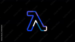 Circles gather in symbol lambda. After it crumbles in a line and moves to the camera. Alpha channel black