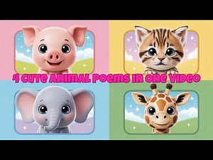 “Animal Poems for Kids | Pig, Cat, Elephant & Giraffe | Cute & Easy Rhymes!”“