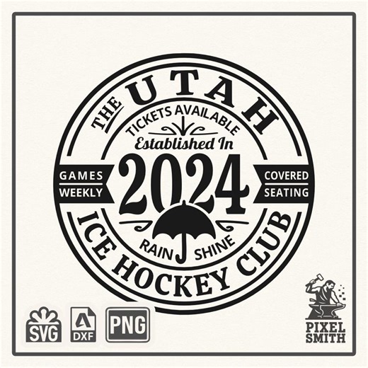 Utah Hockey CNC Router File | Established Year Vintage Hockey Design - Etsy