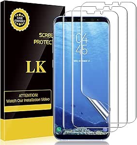 LK 3 Pack Screen Protector for Samsung Galaxy S8 New Version Full Coverage Bubble-Free HD Transparent Flexible film