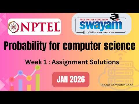 Probability for computer science week 1 assignment solutions (Jan 2026)#swayam2026 #nptel #nptel2026