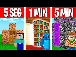 CONSTRUIMOS LA BASE MAS SECRETA de MINECRAFT 😱⏰ EN 5 SEGUNDOS VS 1 MINUTO VS 5 MINUTOS 😱 FLEXVEGA