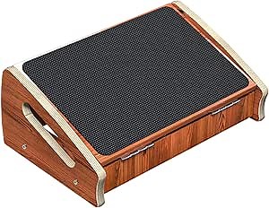 Upgraded Wooden Foot Rest for Under Desk at Work – 4 Adjustable Heights under desk foot rest for office with Memory Foam Cover, Ergonomic Foot Stool Footrest for Home Office Supplies, Desk Accessories