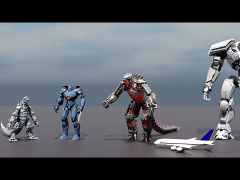 Epic Size Comparison: Pacific Rim Jaegers vs. Mechas in the Monsterverse! ⚔️🤖