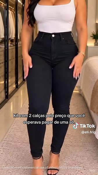 kit com 2 calça skinny tem elastano, cintura alta.#calçafeminina #modafeminina #mulheres #calcajeans #calças