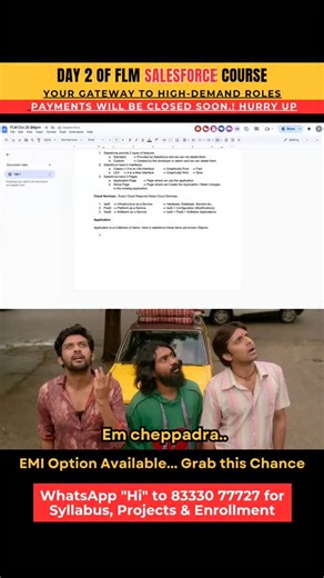 For any course & project details WhatsApp 'Hi' to 83330 77727.. 𝐖𝐚𝐧𝐭 𝐭𝐨 𝐑𝐮𝐥𝐞 𝐭𝐡𝐞 𝐂𝐑𝐌 𝐖𝐨𝐫𝐥𝐝? 𝐒𝐚𝐥𝐞𝐬𝐟𝐨𝐫𝐜𝐞 𝐢𝐬 𝐲𝐨𝐮𝐫 𝐆𝐨𝐥𝐝𝐞𝐧 𝐓𝐢𝐜𝐤𝐞𝐭. Salesforce dominates with 𝟐𝟑% 𝐠𝐥𝐨𝐛𝐚𝐥 𝐂𝐑𝐌 𝐦𝐚𝐫𝐤𝐞𝐭 𝐬𝐡𝐚𝐫𝐞, 𝐛𝐢𝐠𝐠𝐞𝐫 𝐭𝐡𝐚𝐧 𝐚𝐥𝐥 𝐜𝐨𝐦𝐩𝐞𝐭𝐢𝐭𝐨𝐫𝐬 𝐜𝐨𝐦𝐛𝐢𝐧𝐞𝐝. Salesforce ecosystem contributing $𝟖𝟖.𝟔 𝐛𝐢𝐥𝐥𝐢𝐨𝐧 𝐢𝐧 𝐧𝐞𝐰 𝐫𝐞𝐯𝐞𝐧𝐮𝐞𝐬 𝐛𝐲 𝟐𝟎𝟐𝟖. 𝐅𝐋𝐌 𝐒𝐚𝐥𝐞𝐬𝐟𝐨𝐫𝐜𝐞 𝐎𝐧𝐥𝐢𝐧𝐞 𝐂𝐨𝐮𝐫𝐬𝐞 𝐇𝐢𝐠𝐡𝐥𝐢𝐠𝐡𝐭𝐬: 