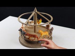 How to Make Carousel with animal from cardboard