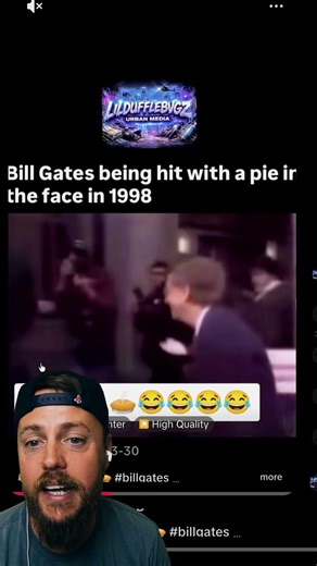 they hit him in the face with a pie?!
