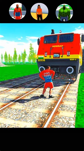 ALL CHARACTER VS TRAIN 🚂 CHALLENGE | VIDEO | INDIAN BIKE DRIVING 3D GAME 🎮