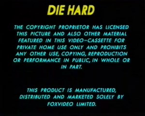 Die Hard Opening - Die Hard Action Pack VHS (1995) (UK)