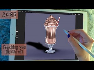 😴 iPad ASMR - Painting a milkshake - Pure Whispering - Writing Sounds