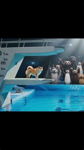 Shiba’s Epic 10-Meter Dive! 🐾💦 #Shorts