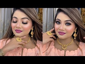 Gorgeous Eid Makeup Look, Eid Night Makeup Tutorial 2023 - Dawat Look using only One Palette