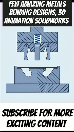 One step metal bending mechanism।3D Animations CAD design। #engineering #design #shorts
