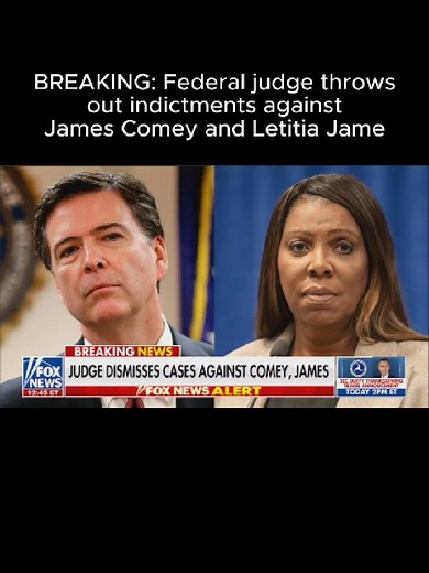 Breaking: Federal judge throws out indictments against James Comey and Letitia James — cites unconstitutional appointment of interim U.S. Attorney Lindsey Halligan and major grand jury flaws. #jamescomey #letitiajames #fyp