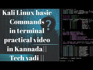 How to Use Kali Linux Terminal In Kannada || Tech vadi ||