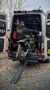 The ultimate motovan set up. The GFR 170 layout prioritizes gear without sacrificing comfort the MotoStep as the upgrade every motovan needs. | Carrve Custom Vans