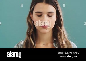 Confident asian woman happy standing smilling and looking at camera standing isolated over background. 4K video.