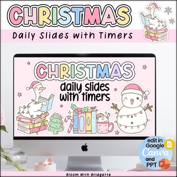 Christmas Goose Slides with Timers | Composition Notebook Decor | Cuties | Canva
