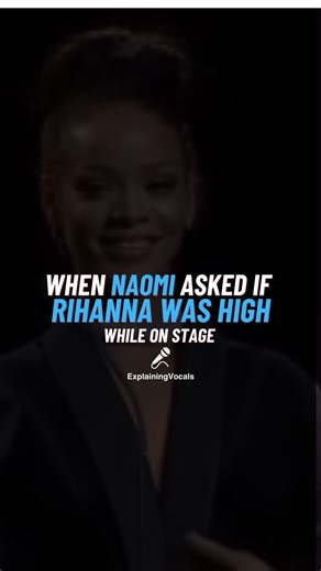 Explaining Vocals | Science of the human voice on Instagram: "This moment went viral because Rihanna didn’t even need to say a word — her face did everything. On stage with Naomi Campbell, who jokingly asked if she was high, Rihanna’s reaction instantly became legendary. Her expression snapped from playful calm to mock outrage in a split second — wide eyes, tight lips, and that “Did you really just say that?” look that only Rihanna can deliver. Instead of denying it or firing back, she let the r
