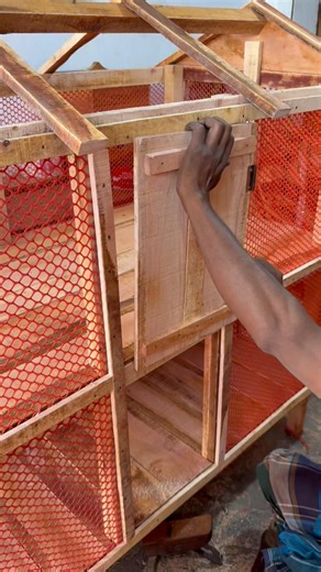Installing two doors in a two-story chicken house #chicken #woodworking #pet