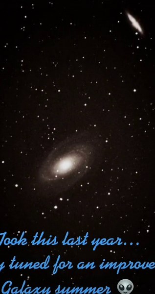 This image is trash…. Stay tuned for a Galaxy improved summer friends 👽 #fyp #telescope #astrophotography #celestron #chill #vibes