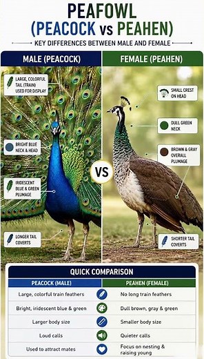 Peacock vs Peahen