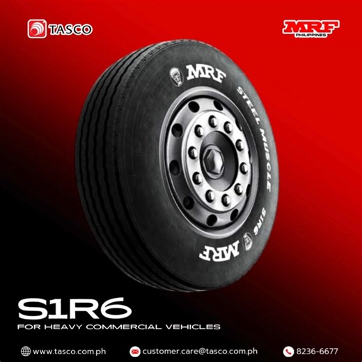 A tire designed for heavy commercial vehicles and optimized for durability, long tread life, and reliable highway performance? Look no further! MRF Steel Muscle S1R6 is the perfect tire to meet your fleet’s demands. Grab yours today! For product inquiries and orders, message us here or reach us through: ☎ (632) 8236-6677 📧 customer.care@tasco.com.ph 🔗 www.tasco.com.ph/request-form-tasco 📷 Follow us on Instagram: @mrf.tyres_ph 🌐 Visit our website: www.tasco.com.ph #MRFTyresPhilippines #TascoP