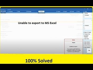 Unable to export tally data to MS Excel