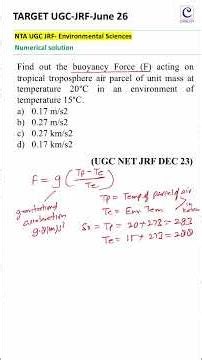 Numerical solved - UGC NET JRF Environmental sciences