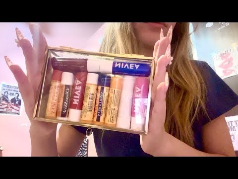 ASMR-showing my lip balm collection (video just talking!!!)