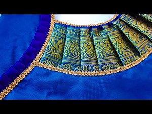 Silk saree blouse gala back neck design cutting and stitching/Blouse design