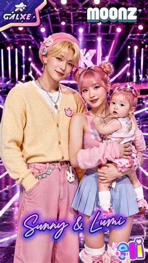 Parejas Idol GALXE - MOONZ con hijos en Avatar World vs. en la Vida Real 🎤 Real Life 🎶 K-Pop Pazu
