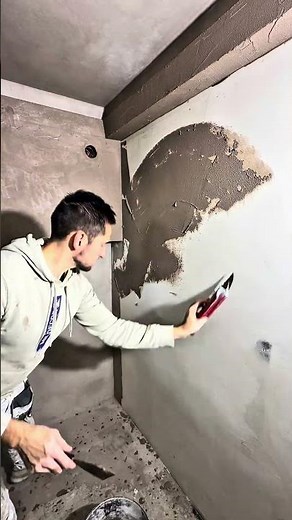 Béton ciré plafond et murs #renovation #diy #travaux #construction #asmr #chantier #home