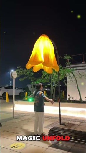 Magical Flower Street Lamps in China 🌸✨ (They Bloom When You Walk Under!)